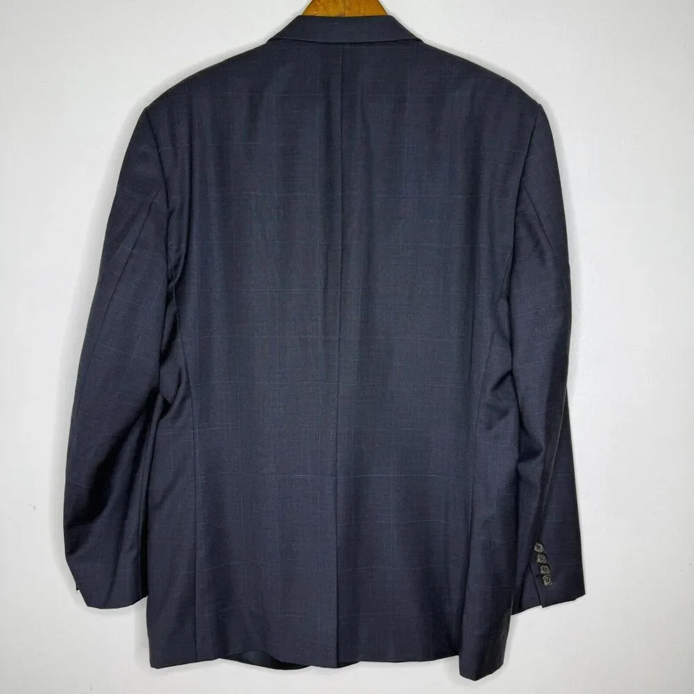 Ralph Lauren 44R Navy Wool Blazer Textured Sport Coat Tailored Fit Dapper Blazer
